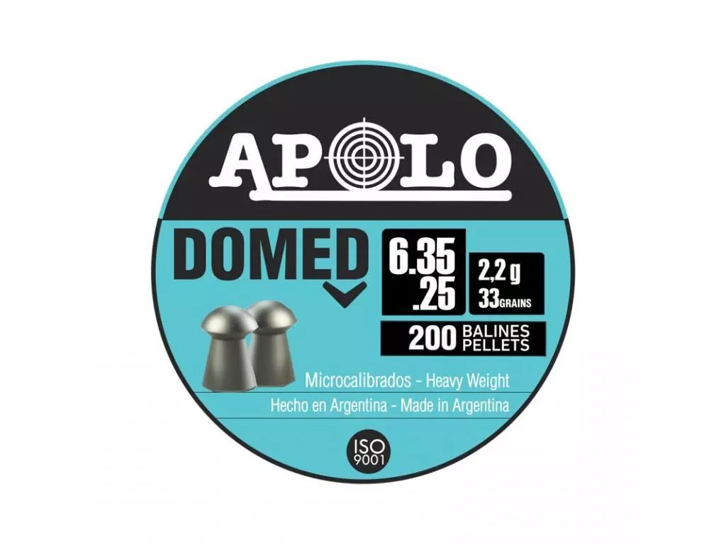 Пули пневматические Apolo Domed 6,35 мм 2,2 грамма (200 штук)