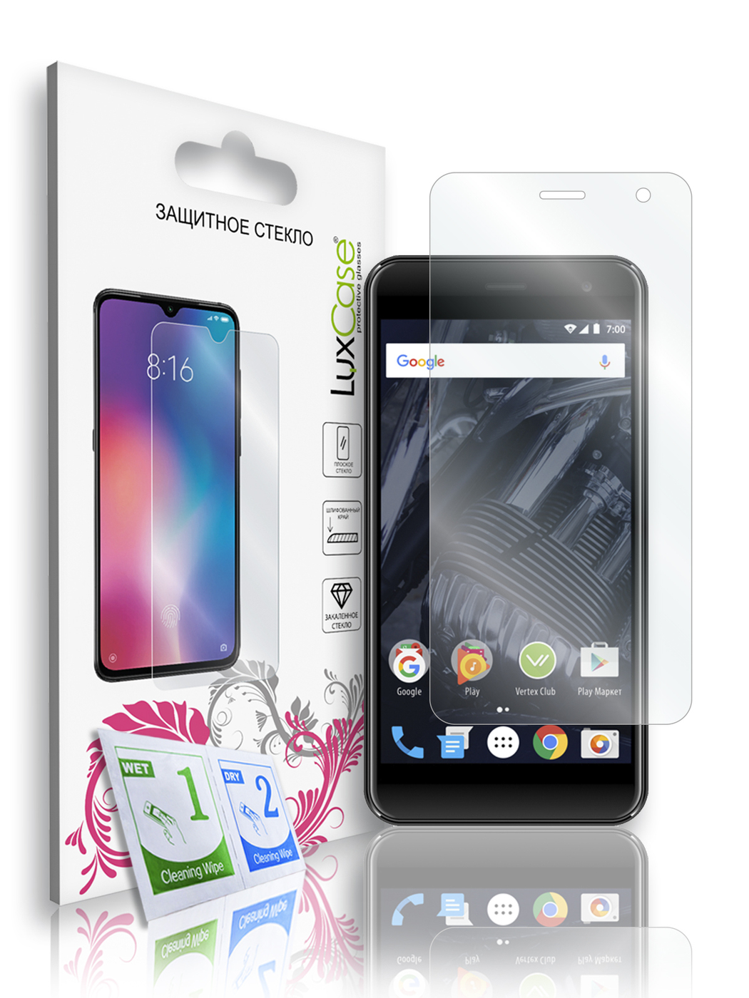 

Защитное стекло LuxCase для Vertex Impress Wolf, на плоскую часть экрана, 82603