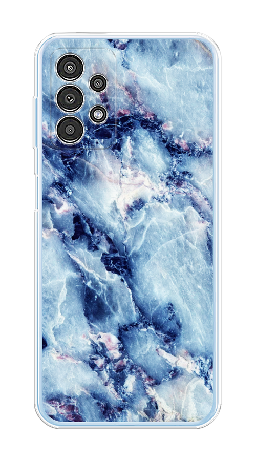 

Чехол на Samsung Galaxy A13 4G "Мрамор с синими прожилками", Синий, 2104850-3