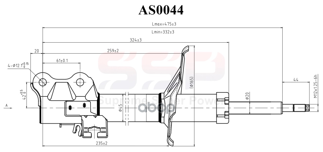 Стойка Амортизационная Ssp 333310 54302-Wd286 Nissan Sunny, Bluebird N16, G10 00- Fr SSP а