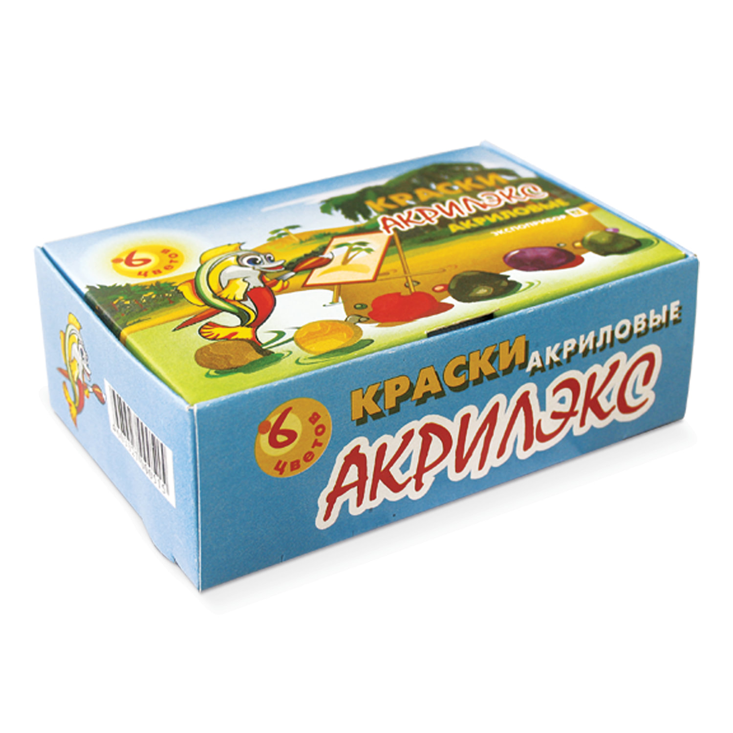 Краски акриловые Экспоприбор Акрилэкс, 6 цветов по 20 мл