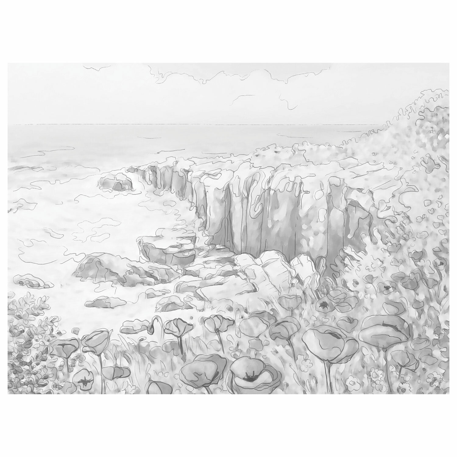 

Холст на картоне с контуром Brauberg Art Classic Цветы и море, грунтованный, 30х40 см