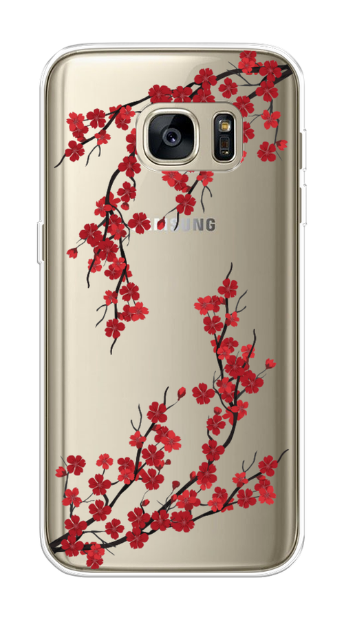 

Чехол на Samsung Galaxy S7 edge "Красная сакура", Красный;черный, 24650-2