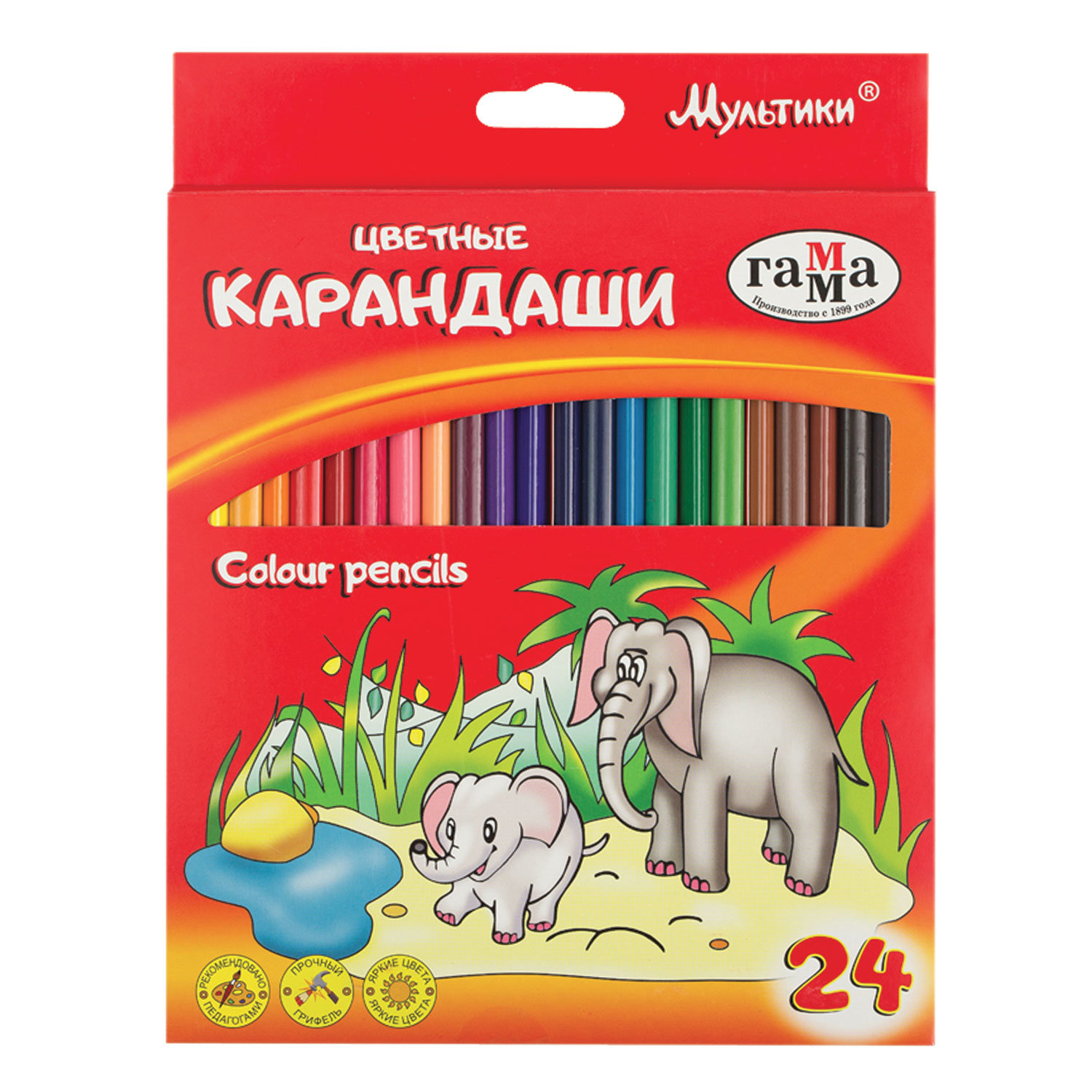 

Карандаши цветные Гамма Мультики трехгранные, 24 цвета, Белый;голубой;желтый;зеленый;коричневый;красный;оранжевый;розовый;серый;синий;фиолетовый;черный