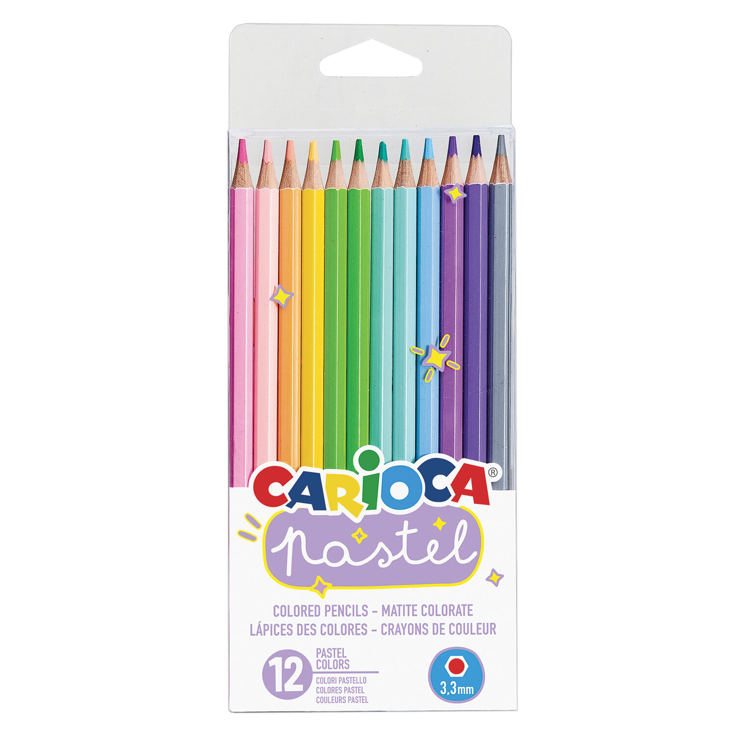 фото Карандаши цветные пастельные carioca pastel, 12 цветов