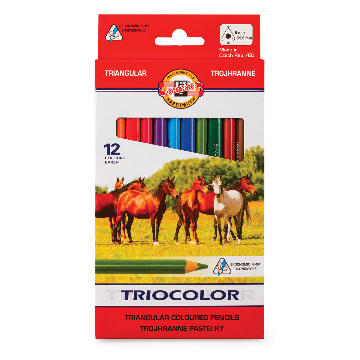 

Карандаши цветные утолщенные KOH-I-NOOR Triocolor трехгранные, 12 цветов, Голубой;желтый;зеленый;коричневый;красный;оранжевый;розовый;серый;синий;фиолетовый;черный