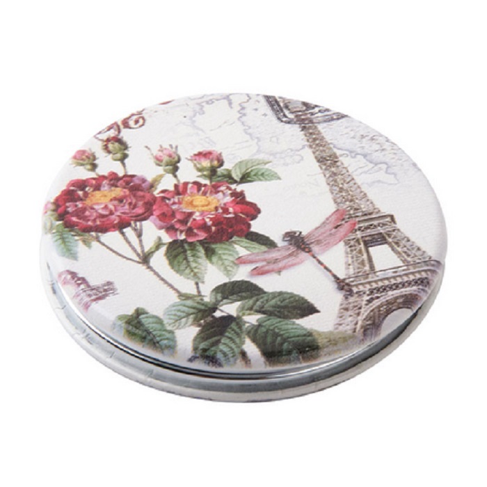 Зеркало Dewal карманное круглое «Парижская мода», стрекоза стрекоза в янтаре
