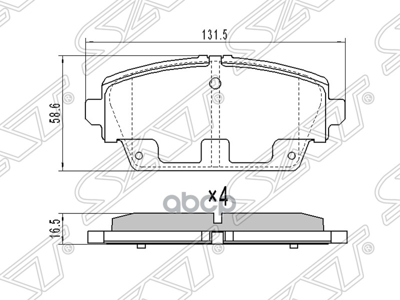

Колодки Тормозные Перед Nissan Almera Tino V10/Primera P12/Honda Accord Cf Sat арт. ST4106