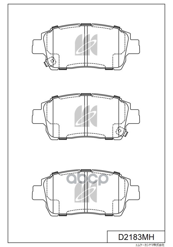 

Тормозные колодки Kashiyama передние с антискрипной пластиной D2183MH