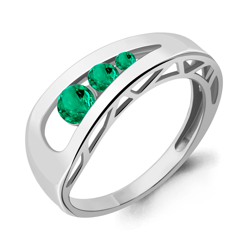 

Кольцо из серебра с изумрудом р. 18 Aquamarine 68828Г_925_р, 68828Г_925_р