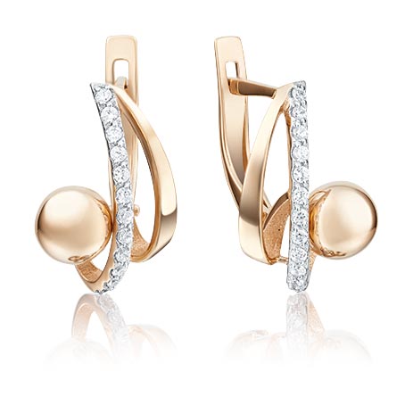 

Серьги из красного золота с фианитом PLATINA jewelry 02-4029-00-401-1110-23, 02-4029-00-401-1110-23