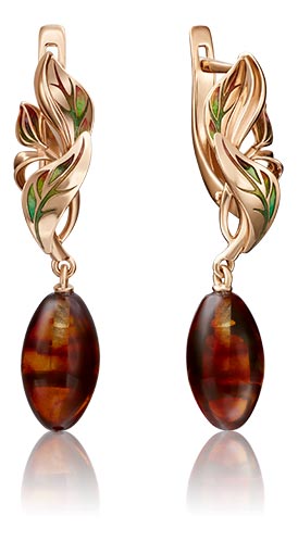 

Серьги из красного золота с янтарем PLATINA jewelry 02-4197-00-271-1110-46, 02-4197-00-271-1110-46