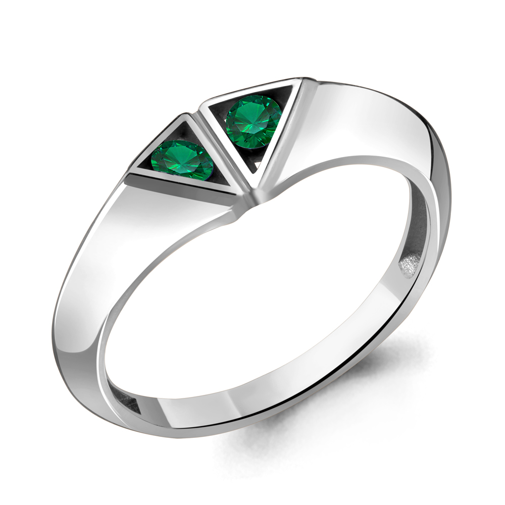 

Кольцо из серебра с изумрудом р. 18,5 Aquamarine 68829Г_925_р, 68829Г_925_р