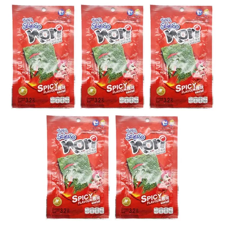 Морская капуста Seleco жареная острая, 5 шт по 3,2 г