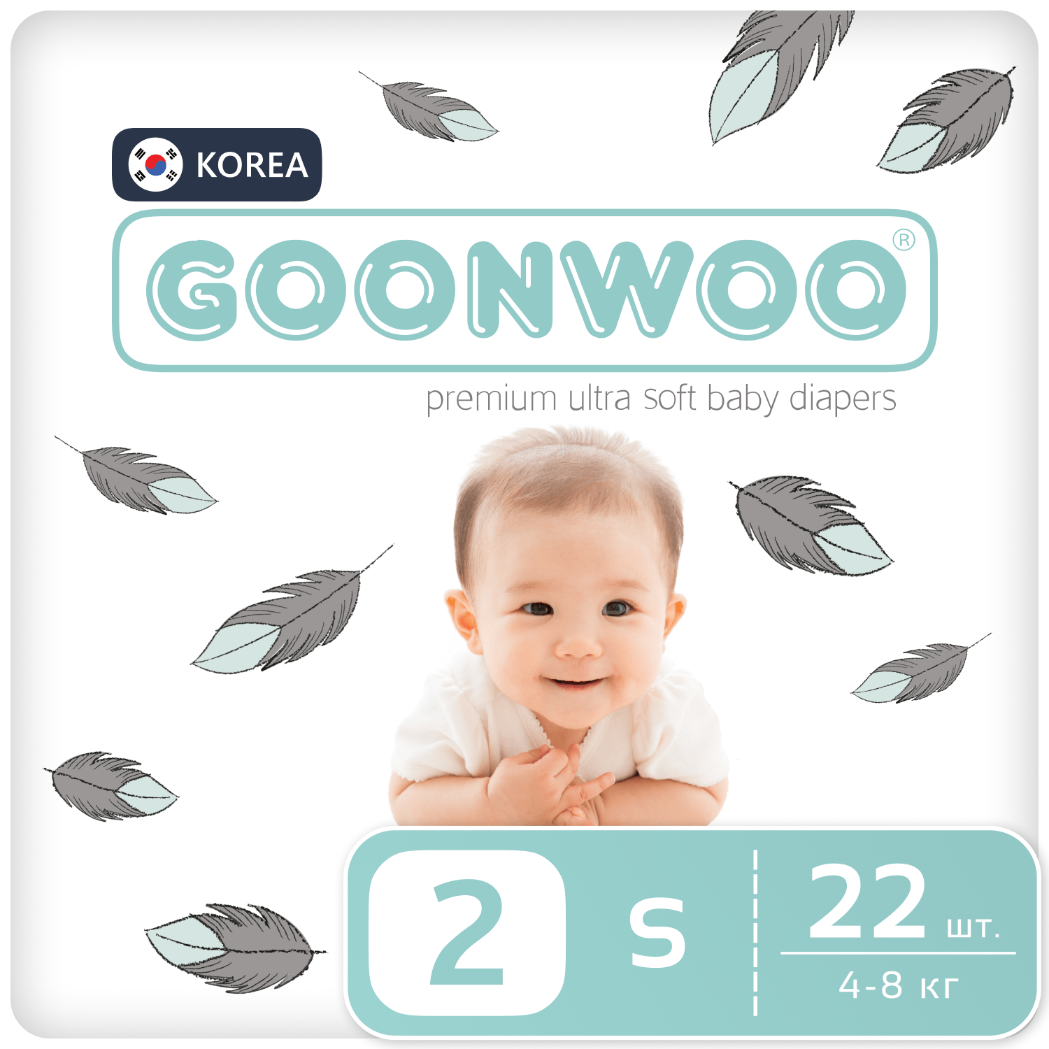 фото Подгузники goonwoo размер 2 / s 4 - 8 кг, 22 шт. 416304airy