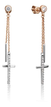 

Серьги подвески из золота с фианитом PLATINA jewelry 02-4395-00-401-1111-42, 02-4395-00-401-1111-42