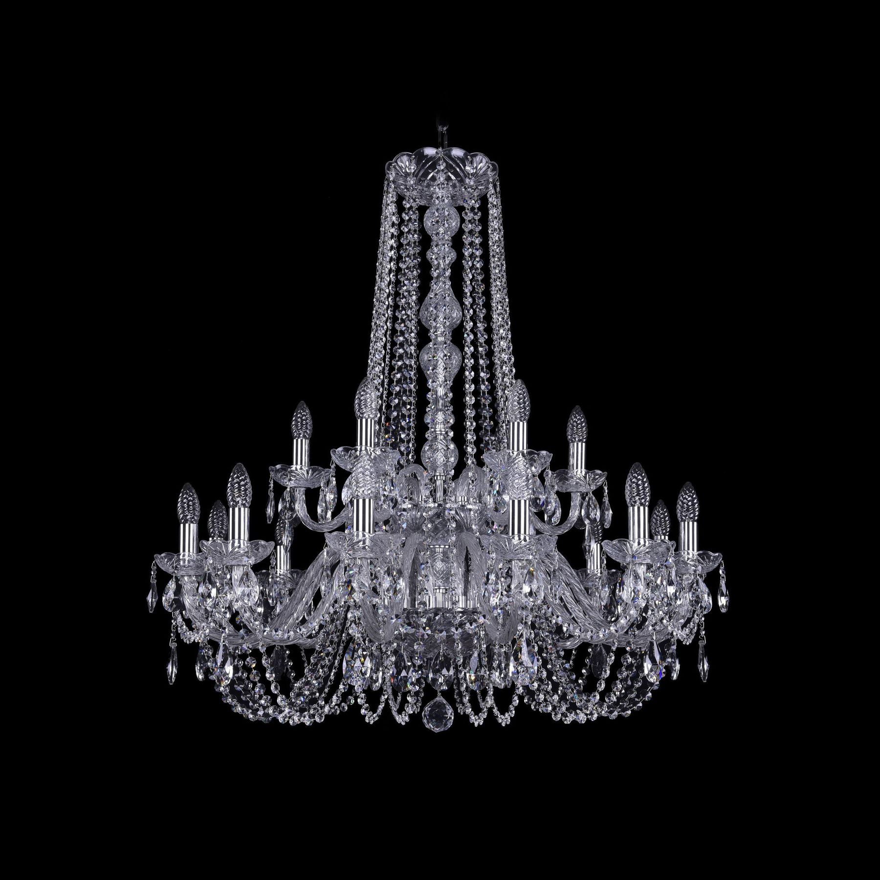 фото Хрустальная люстра 1402/12+6/300/h-91/2d ni bohemia ivele crystal