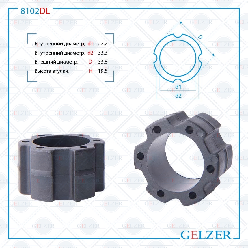 

Втулка рулевой рейки VW Golf 1990-1999, VW Passat 1988-1993, GELZER (8102DL), 8102DL
