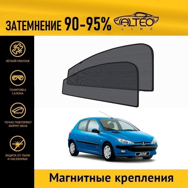 

Автошторки ALTEO на Peugeot 206 (1998-2009) хэтчбек 5d