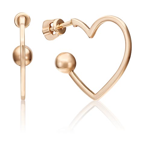 

Серьги конго из красного золота PLATINA jewelry 02-4491-00-000-1110-02, 02-4491-00-000-1110-02