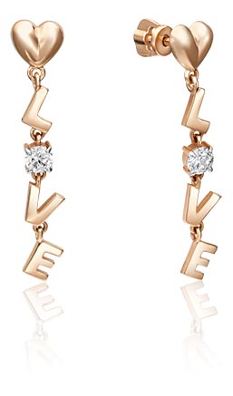 

Серьги из красного золота с фианитом PLATINA jewelry 02-4494-00-401-1110-03, 02-4494-00-401-1110-03