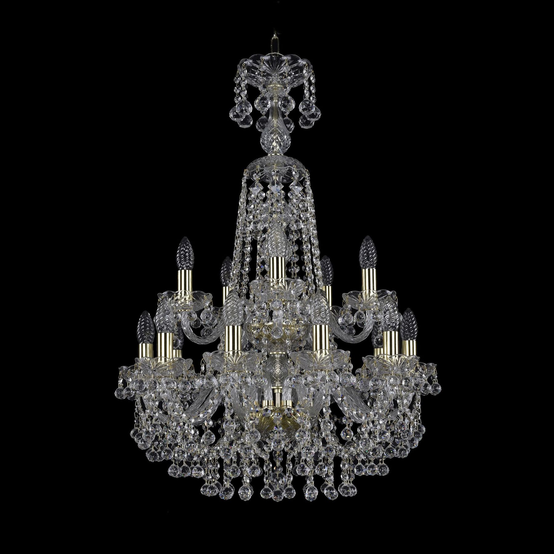 фото Хрустальная люстра 1409/10+5/195/xl-83/2d g bohemia ivele crystal