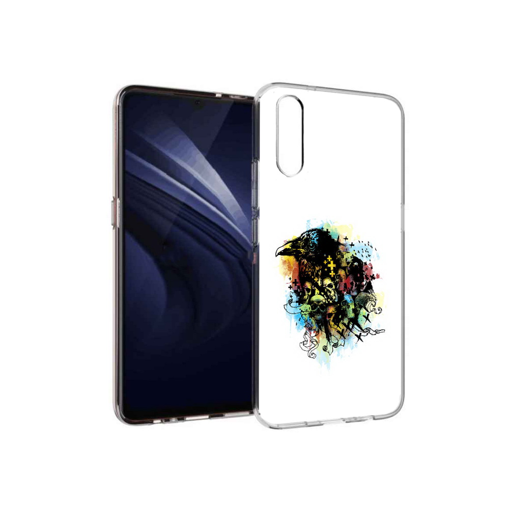 

Чехол MyPads Tocco для Vivo V17 Neo ворон и черепа (PT226959.388.273), Прозрачный, Tocco