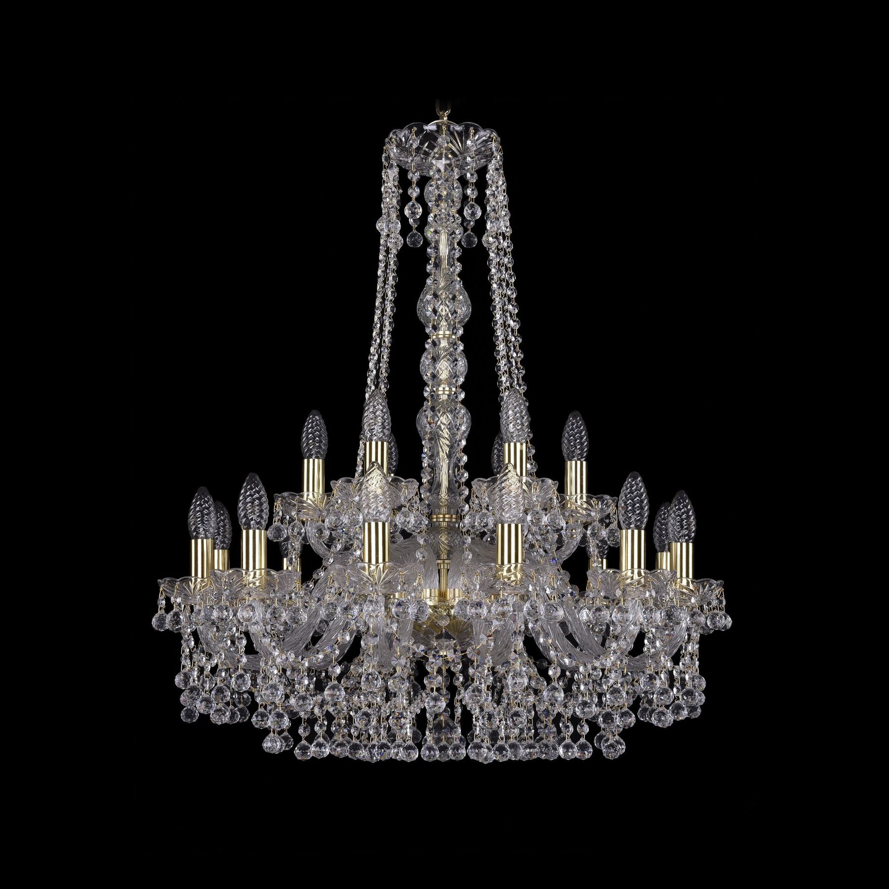 

Хрустальная люстра 1409/12+6/240/h-77 G Bohemia Ivele Crystal, 1409/12+6/240/h-77 G