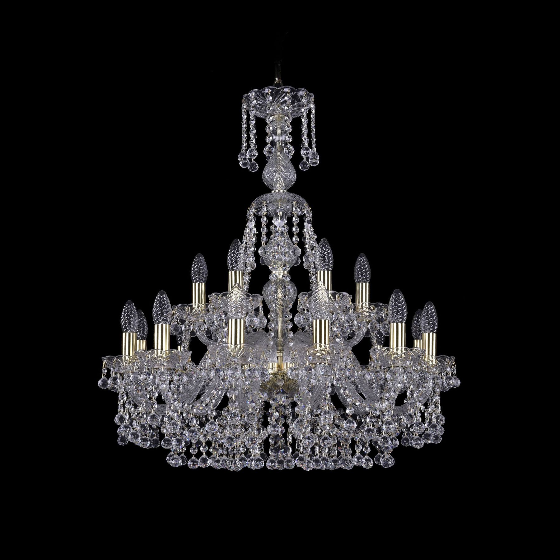 фото Хрустальная люстра 1409/12+6/240/xl-76 g bohemia ivele crystal