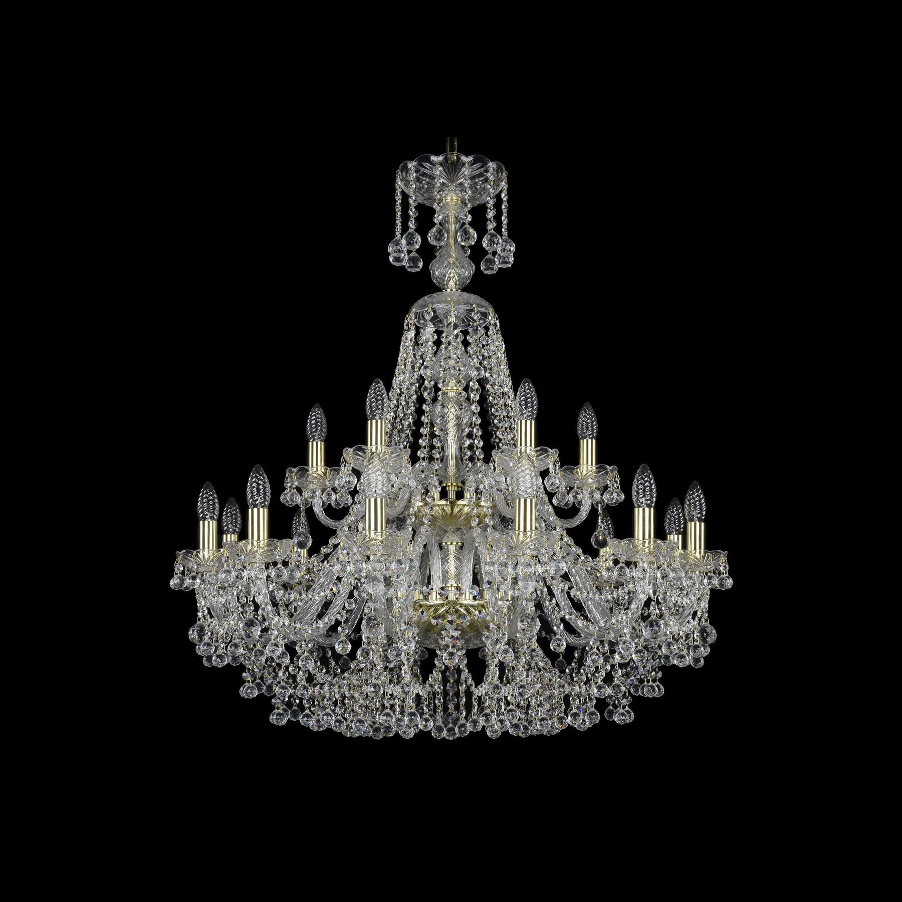 фото Хрустальная люстра 1409/12+6/300/xl-94/2d g bohemia ivele crystal