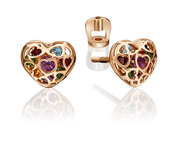 

Серьги-пусеты из красного золота с гранатом PLATINA jewelry 02-4565-00-728-1110-57, 02-4565-00-728-1110-57