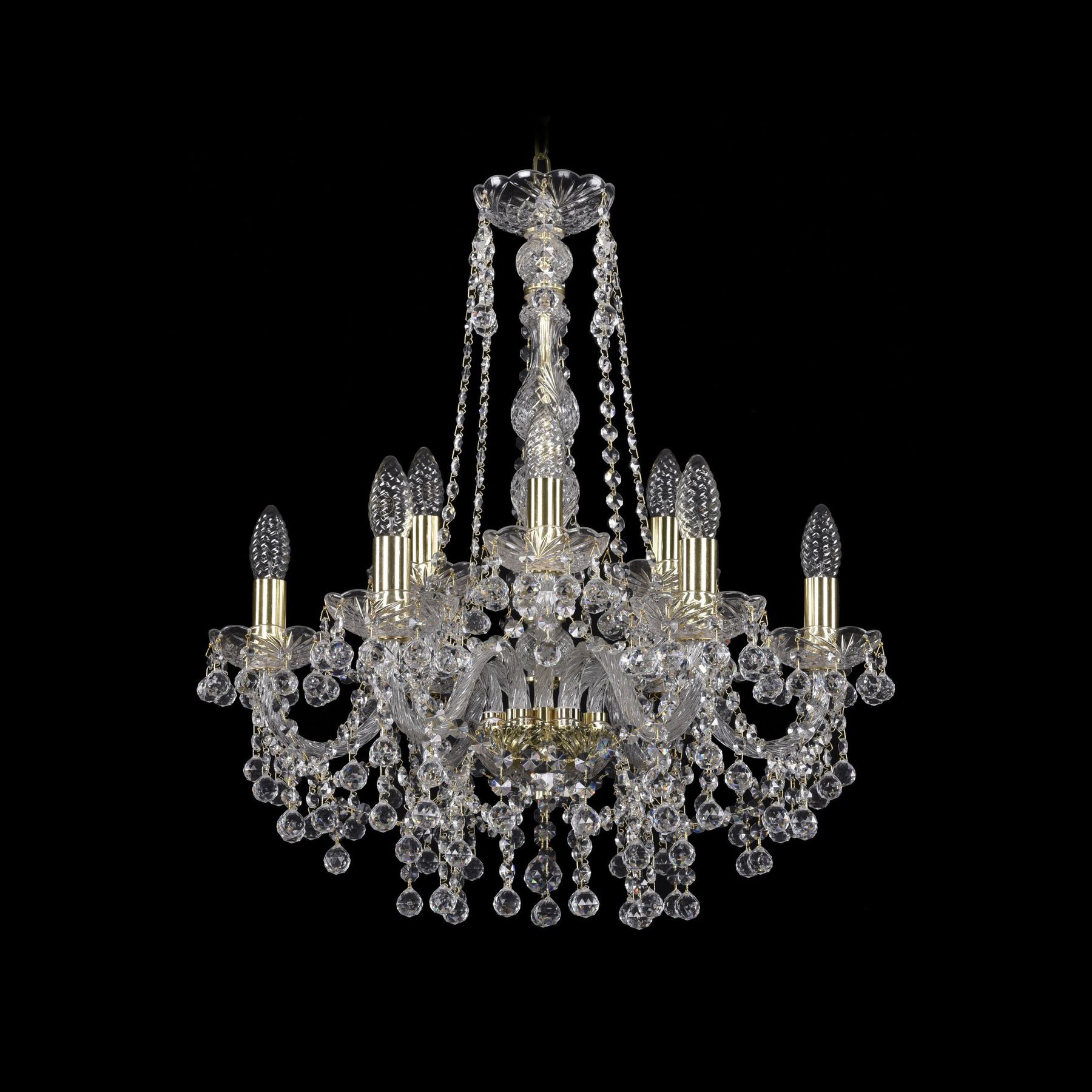 фото Хрустальная люстра 1409/6+3/195/h-63 g bohemia ivele crystal
