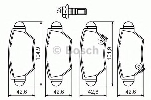 

Комплект тормозных колодок BOSCH 0986494014