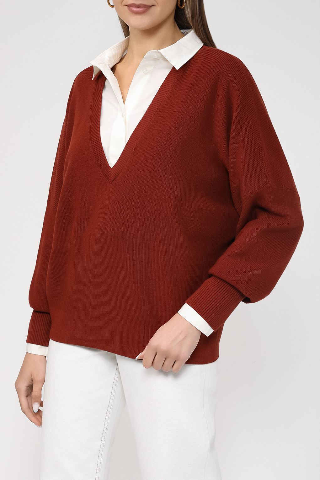 

Пуловер женский Esprit Casual 083EE1I308 бордовый XS, 083EE1I308