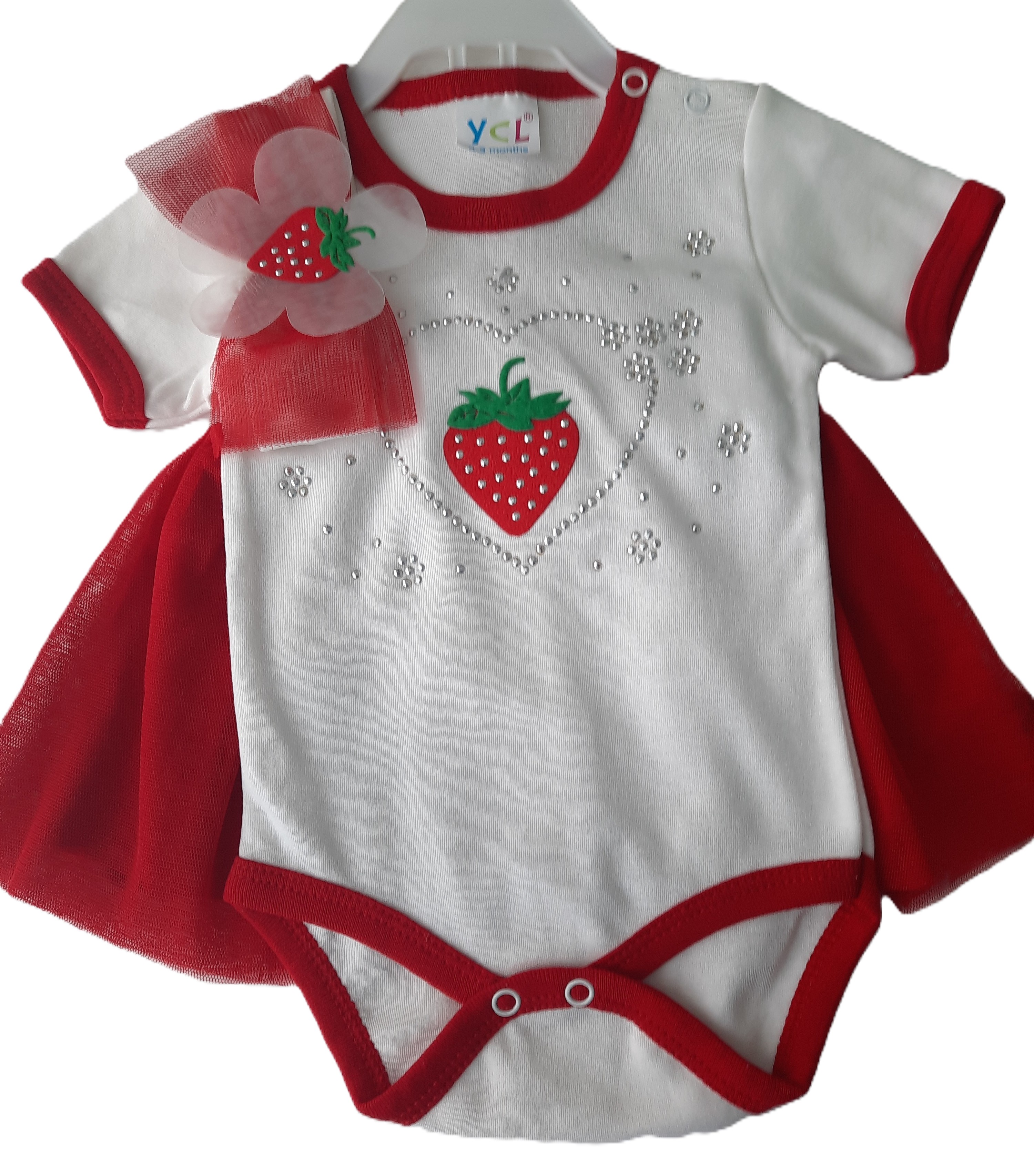 Комплект одежды детский YCL КЛБ, красный,белый, 62