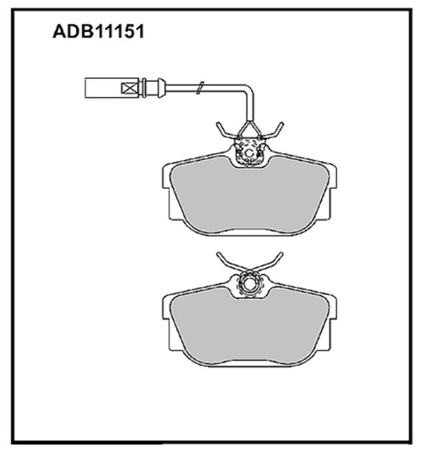 

ALLIED NIPPON 'ADB11151 Колодки торм.зад.VW T4 96>, SHARAN 00>, GALAXY R16 00>06 1шт