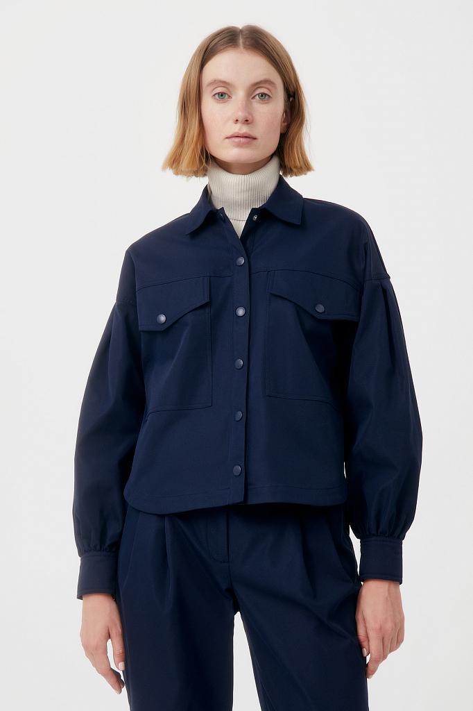 

Блуза женская Finn Flare FAB11009 синяя 2XL, Синий, FAB11009