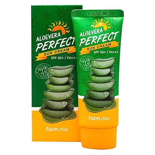 Крем FARMSTAY для лица и тела солнцезащитный ALOEVERA Perfect Sun Cream 70