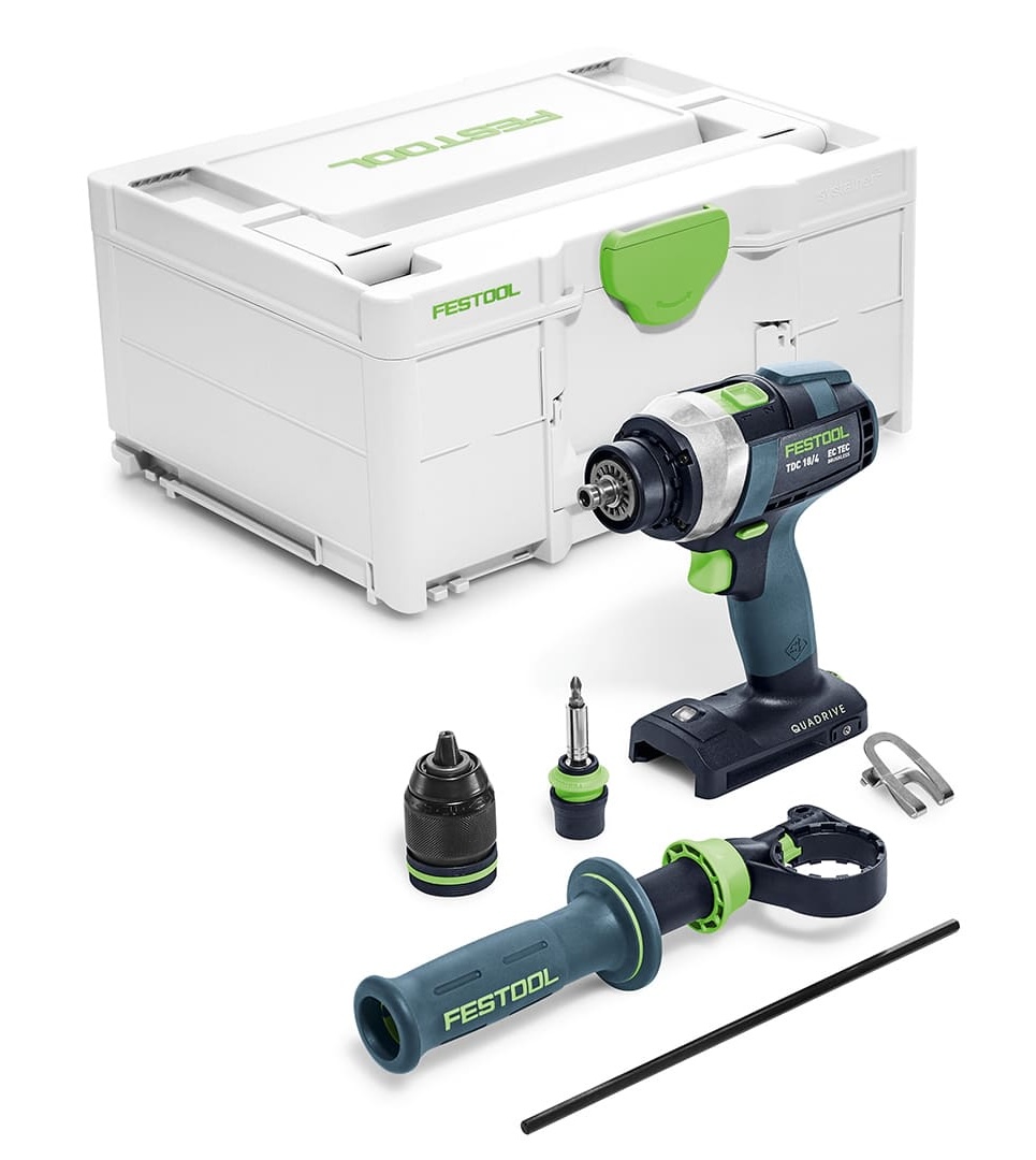 фото Аккумуляторная дрель-шуруповёрт festool quadrive tdc 18/4 i-basic 575601