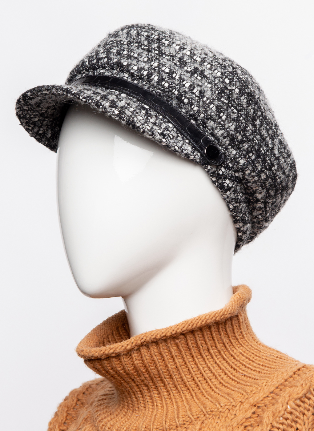 

Бретонская кепка женская Каляев 45987 черная/серая, р. 57-58, 45987