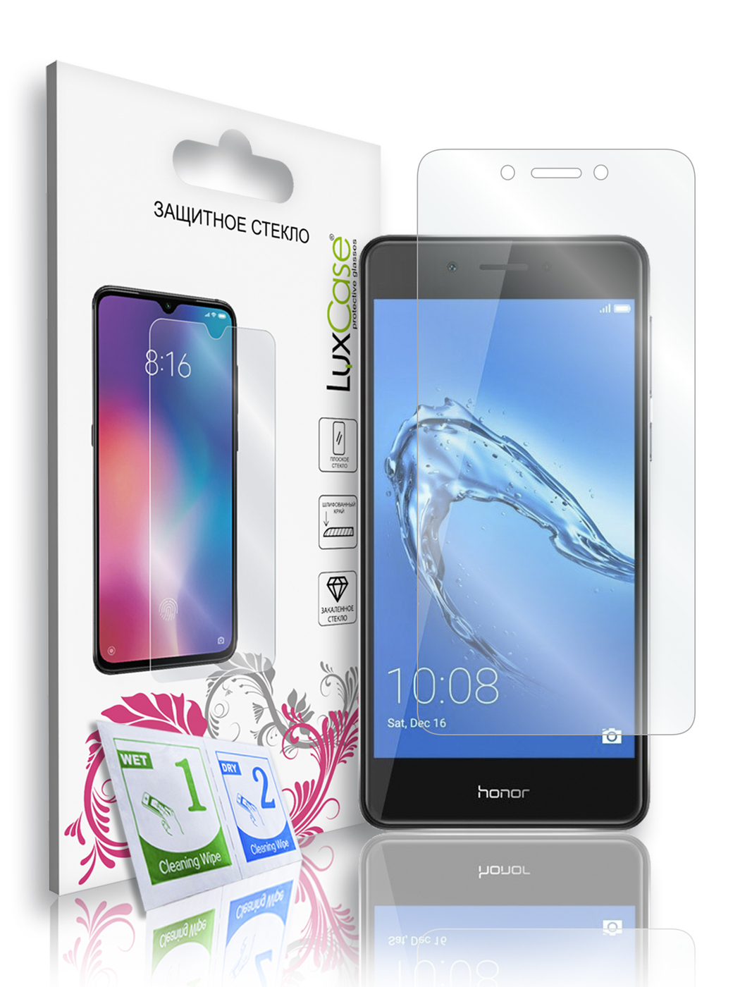 

Защитное стекло LuxCase для Honor 6C, на плоскую часть экрана, 82255
