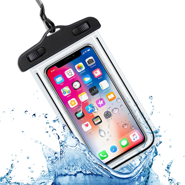 Водонепроницаемый чехол для телефона Qvatra Waterproof Case Neon черный 2 штуки