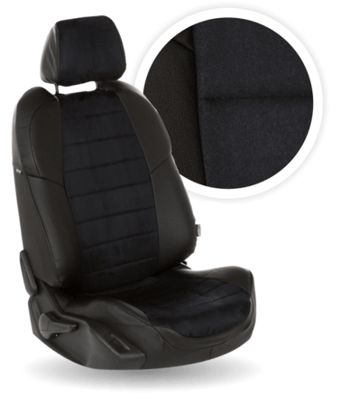 

Авточехлы Автопилот Audi A6 (С5) седан 1997-2004 Алькантара / Черный + Черный, Алькантара