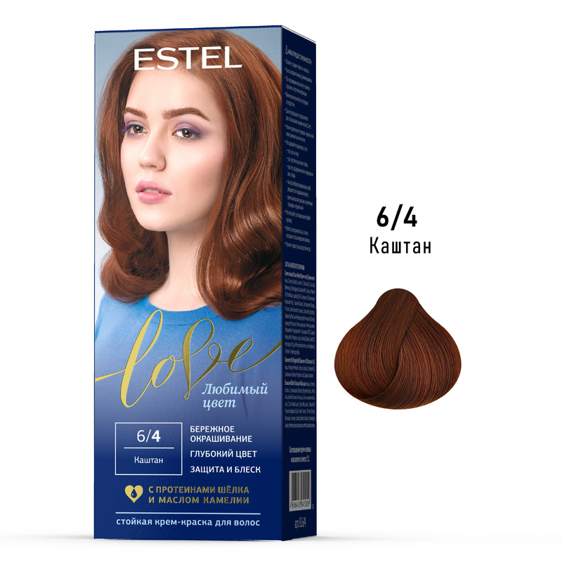

Краска для волос ESTEL LOVE 6.4 каштан 50+50+15 мл, Краска для волос