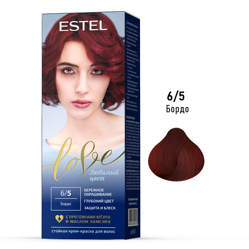 

Краска для волос ESTEL LOVE 6.5 бордо 50+50+15 мл, Краска для волос