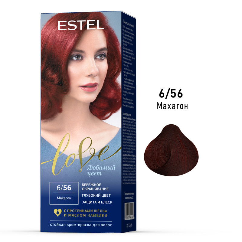 

Краска для волос ESTEL LOVE 6.56 махагон 50+50+15 мл, Краска для волос