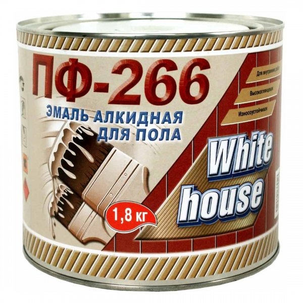фото Эмаль пф-266 white house золотисто-коричневая 1,8 кг
