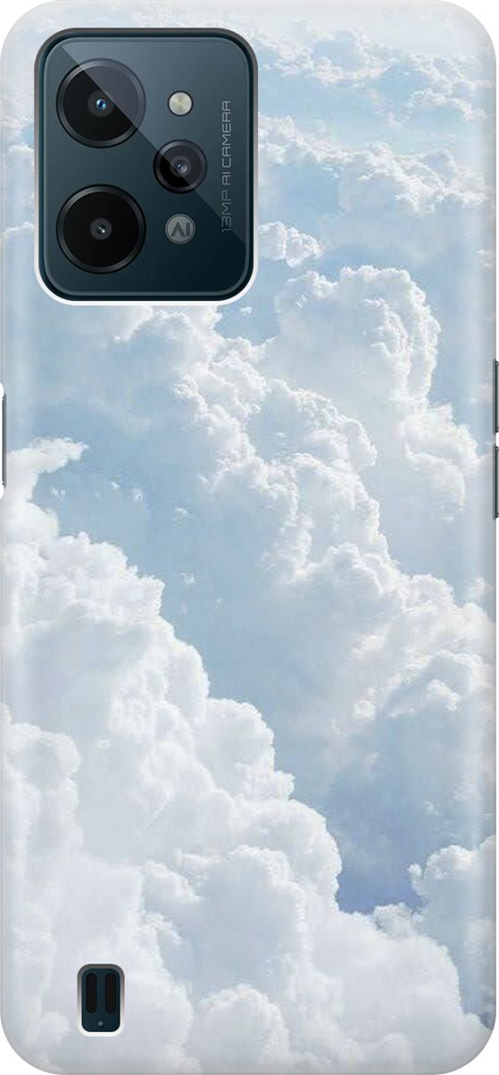 

Силиконовый чехол на realme C31 с принтом "Кучевые облака", Белый;голубой, 1570600