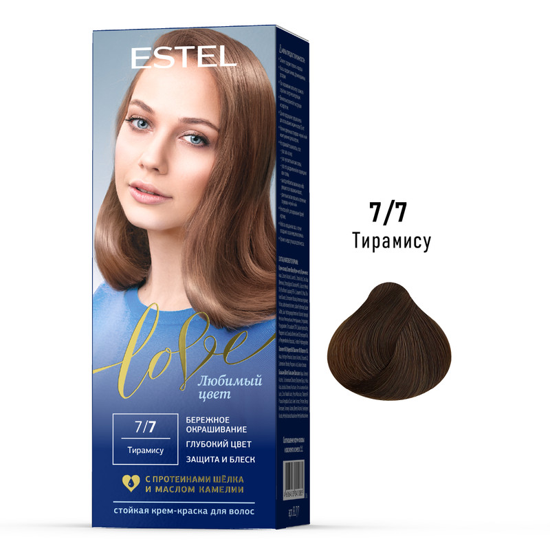 

Краска для волос ESTEL LOVE 7.7 тирамису 50+50+15 мл, Краска для волос