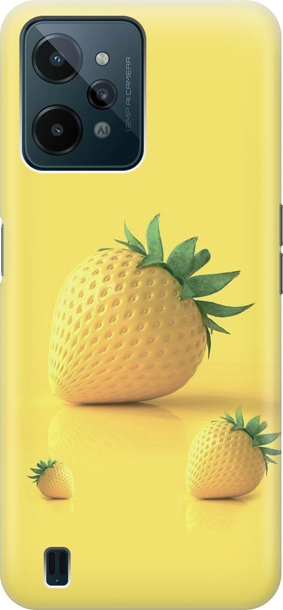 

Силиконовый чехол на realme C31 с принтом "Желтая клубника", Черный, 1570700